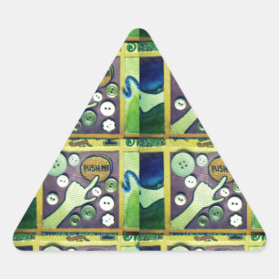 Contemporary Fun Mosaic Art Print – A Playful   Triangle Sticker