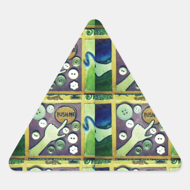 Contemporary Fun Mosaic Art Print – A Playful   Triangle Sticker (Front)