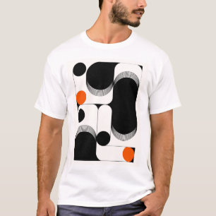 Contemporary Fusion: Men's Abstract Circle & Line T-Shirt