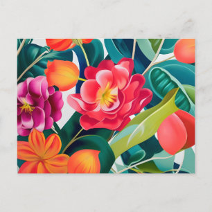 Contemporary Garden Flowers Postcard
