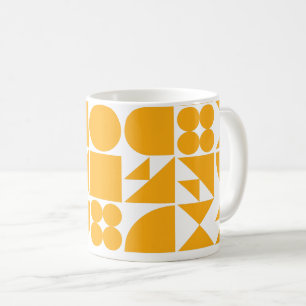 Contemporary Geometric Design in Sunshine Yellow Coffee Mug