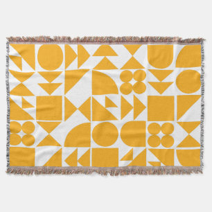 Contemporary Geometric Design in Sunshine Yellow Throw Blanket