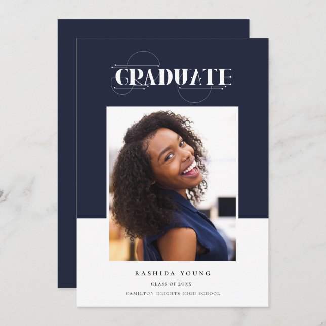 Contemporary Geometric Graduation Invitation (Front/Back)