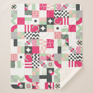 Contemporary geometric mosaic seamless pattern wit sherpa blanket