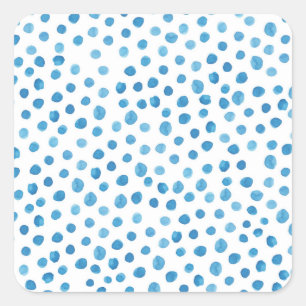 Contemporary geometric shapes watercolor. square sticker
