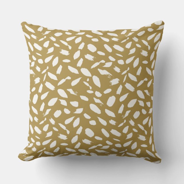 Contemporary Gold Brushstrokes Cushion (Front)