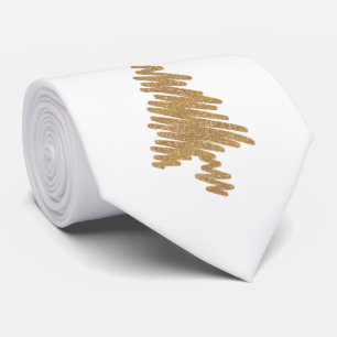 Contemporary Gold Christmas Tree Design Tie