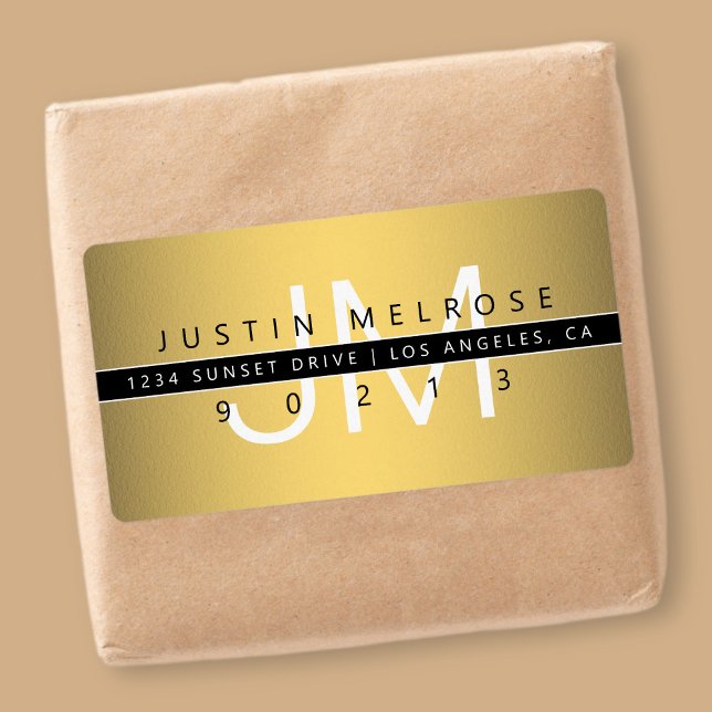 Contemporary Gold Look Return Address Label (Creator Uploaded)
