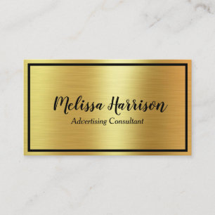 Contemporary Gold Metallic - Black Writing Business Card