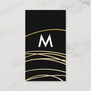 Contemporary Gold Scribbles with Monogram Business Card