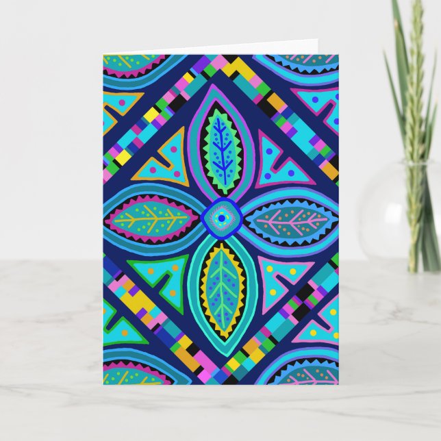 Contemporary Granny Square Flower Card (Front)