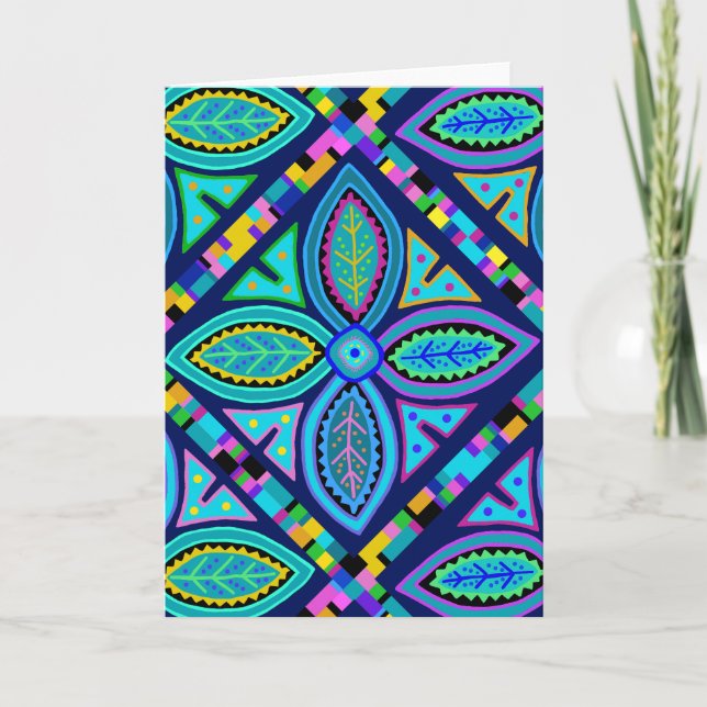 Contemporary Granny Square Flower Card (Front)
