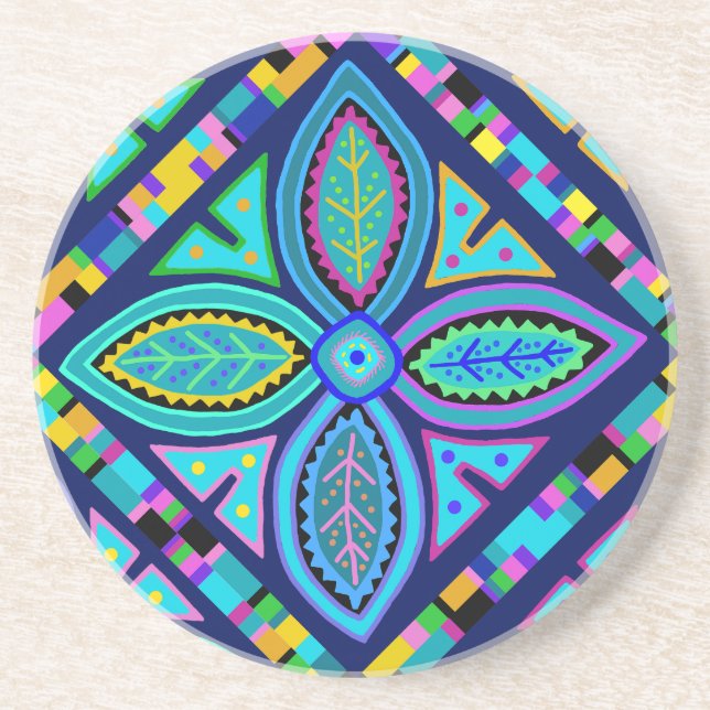 Contemporary Granny Square Flower Coaster (Front)