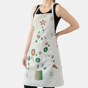 Contemporary Green and Gold Holiday Entertaining Apron