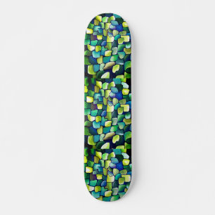 Contemporary Green Pattern Skateboard