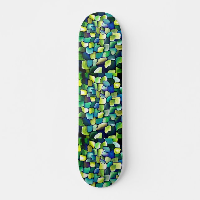 Contemporary Green Pattern Skateboard (Front)