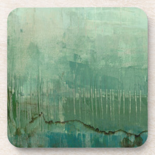 Contemporary Green Watercolor Coaster