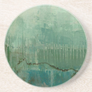 Contemporary Green Watercolor Coaster