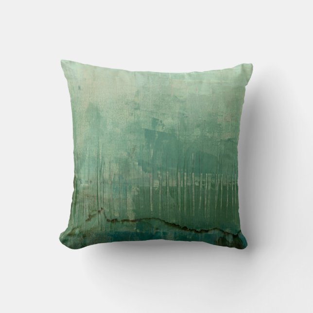 Contemporary Green Watercolor Cushion (Front)