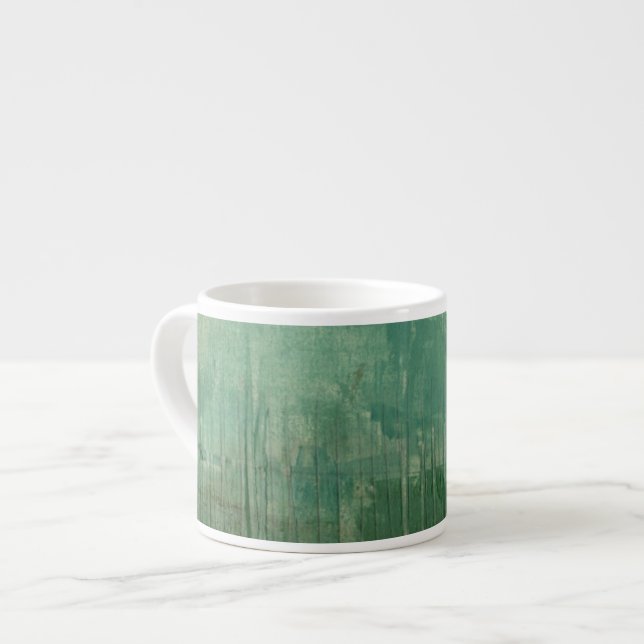 Contemporary Green Watercolor Espresso Cup (Front Left)