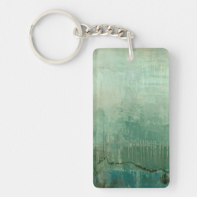 Contemporary Green Watercolor Key Ring (Front)