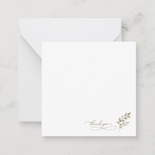 Contemporary Greenery Wedding Blank Sage Thank You Card