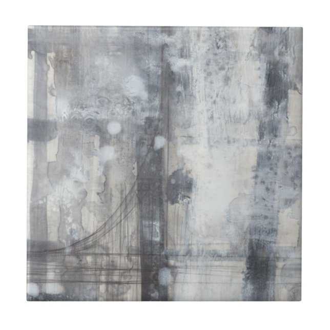 Contemporary Grey Painting Ceramic Tile (Front)