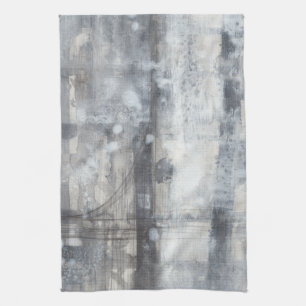 Contemporary Grey Painting Tea Towel