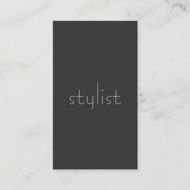 Contemporary Grey Plain Stylist Business Card (Front)