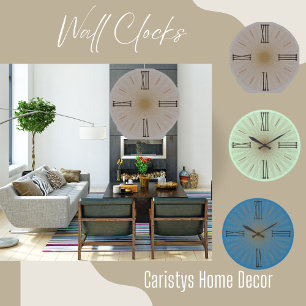 Contemporary Grey SlateRoman Numerals Large Clock
