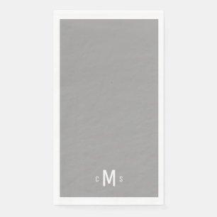 Contemporary Grey & White Monogram  Napkin