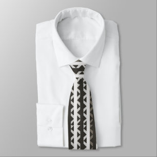 Contemporary Grey White Triangle Stripe Pattern   Tie