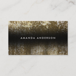 Contemporary Grunge White and Gold Business Card