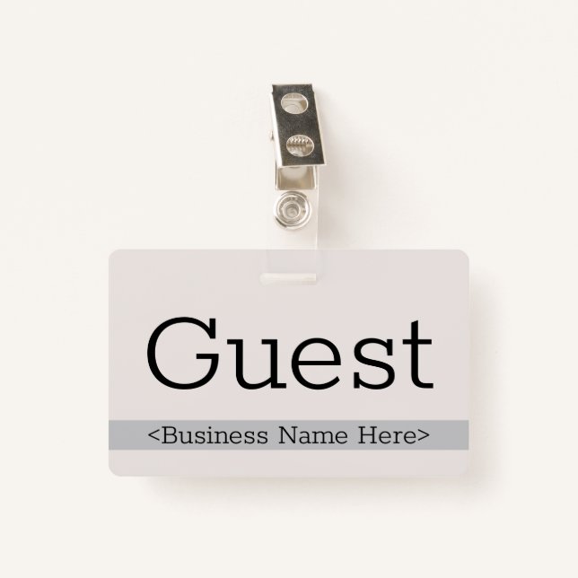 Contemporary "Guest" Badge ID Badge (Front with Clip)