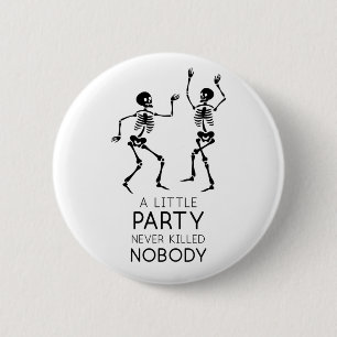 Contemporary Halloween dancing skeletons 6 Cm Round Badge