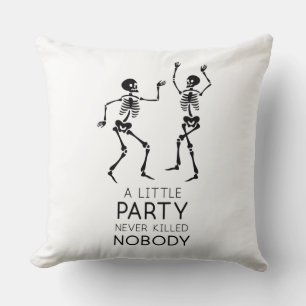 Contemporary Halloween dancing skeletons Cushion