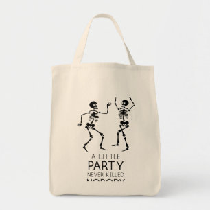 Contemporary Halloween dancing skeletons Tote Bag