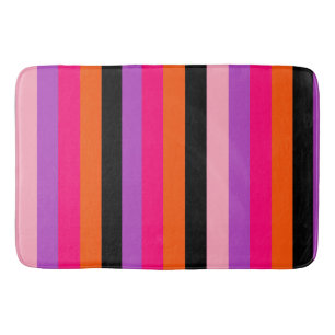 Contemporary Halloween Stripes  Bath Mat