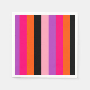 Contemporary Halloween Stripes Napkin