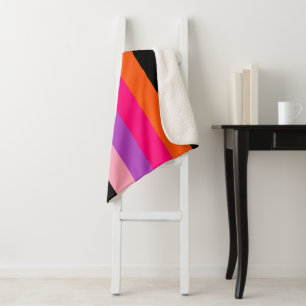 Contemporary Halloween Stripes Sherpa Blanket