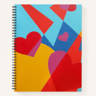 Contemporary Heart Spiral Notebook – Bold Colors
