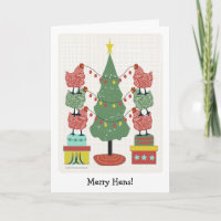 contemporary hens decorating tree with eggs v2