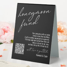 Contemporary Honeymoon Fund QR Code Black