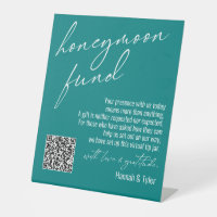 Contemporary Honeymoon Fund QR Code Teal