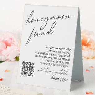 Contemporary Honeymoon Fund QR Code White