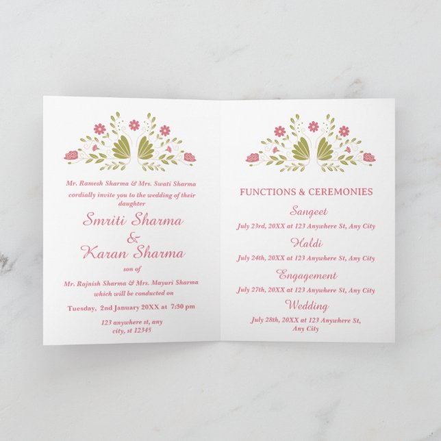 Contemporary Indian Wedding Invitation with Ganesh (Inside)