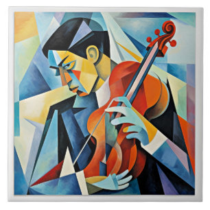 Contemporary Jazz Musician Ceramic Tile