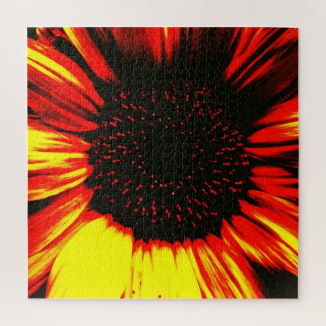 contemporary large sunflower seed head and petals jigsaw puzzle (Vertical)