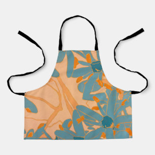Contemporary Leaf Design in Peach  Apron