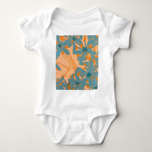 Contemporary Leaf Design in Peach Baby Bodysuit
